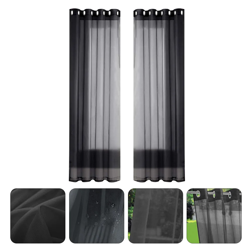 

2Pcs Waterproof Curtain Set Window Drape Grommet Living Room Patio Energy Saving Privacy Protection