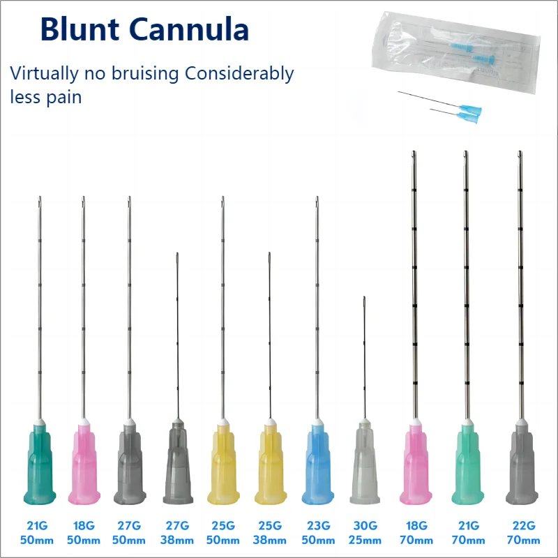 Cânula Micro Cortada Estéril, Rastreamento Dérmico Médico, Alta Qualidade, 18G, 20G, 21G, 70MM, 25G, 70MM, 22G, 23G, 25G, 27G, 30G