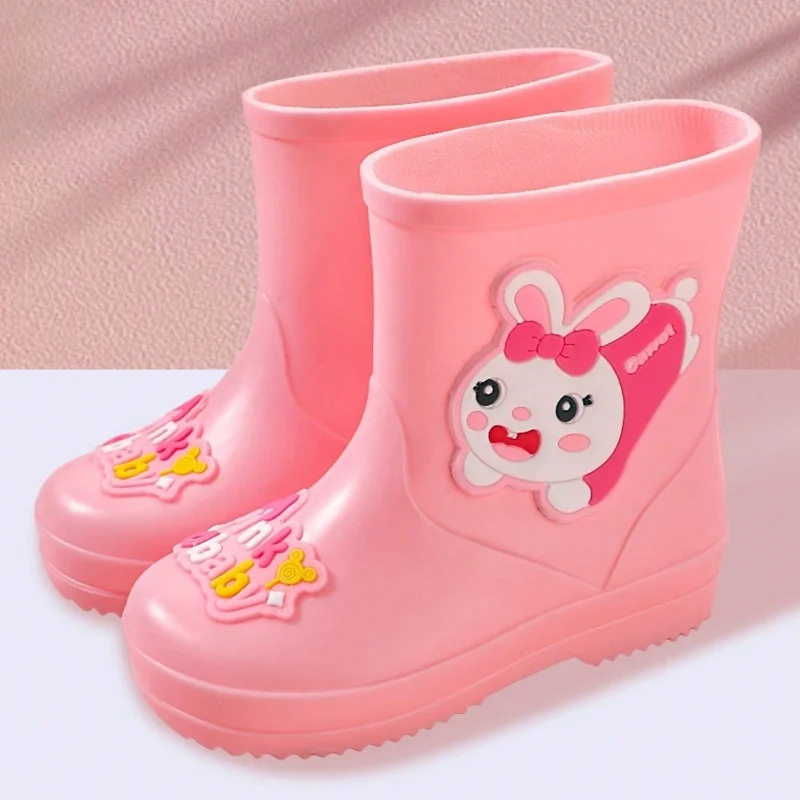 A Pair of Children's Cartoon Rain Boots, New Autumn and Winter Fashion Casual Sports Water Shoes for Kids, Trendy Rain Shoes for Boys and Girls