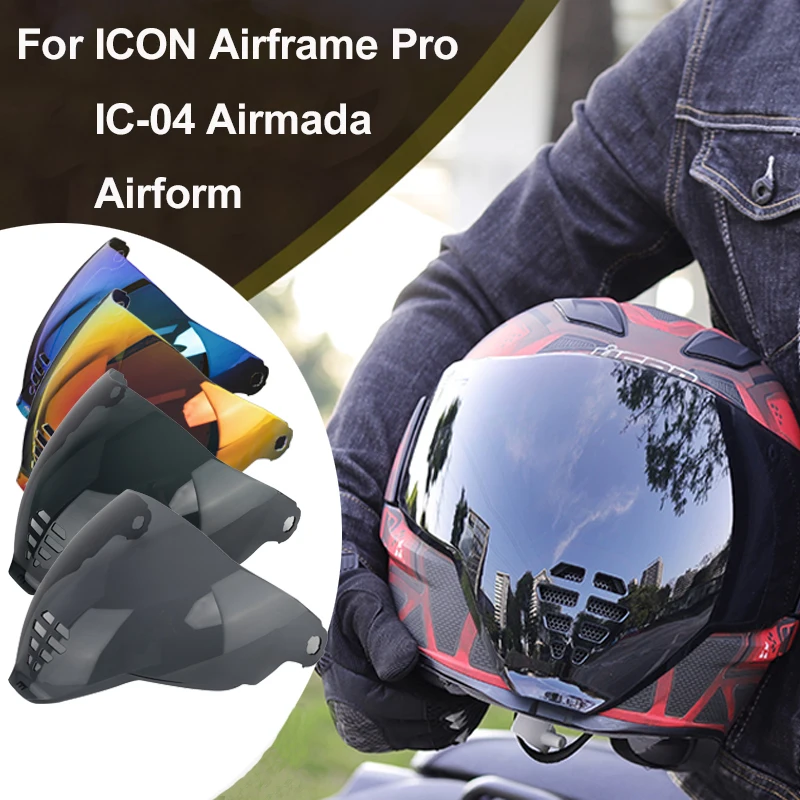 

Helmet Shield Visor For ICON IC-04 Airframe Pro Airmada Airform Helmet Anti-UV Colorful Riding Racing Casco Moto Bicycle Lens