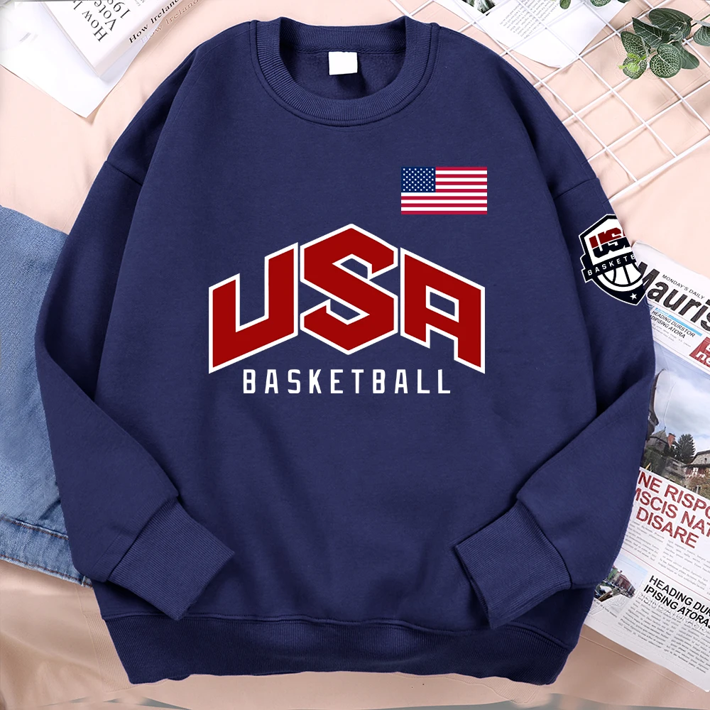 26USA Basketballer Bedruckter Street Casual Hoodie für Männer und Frauen, Hip-Hop Oversized Kleidung, Lockerer Warmer Fleece-Sweatshirt, Paar-Hoodies – Detail 3