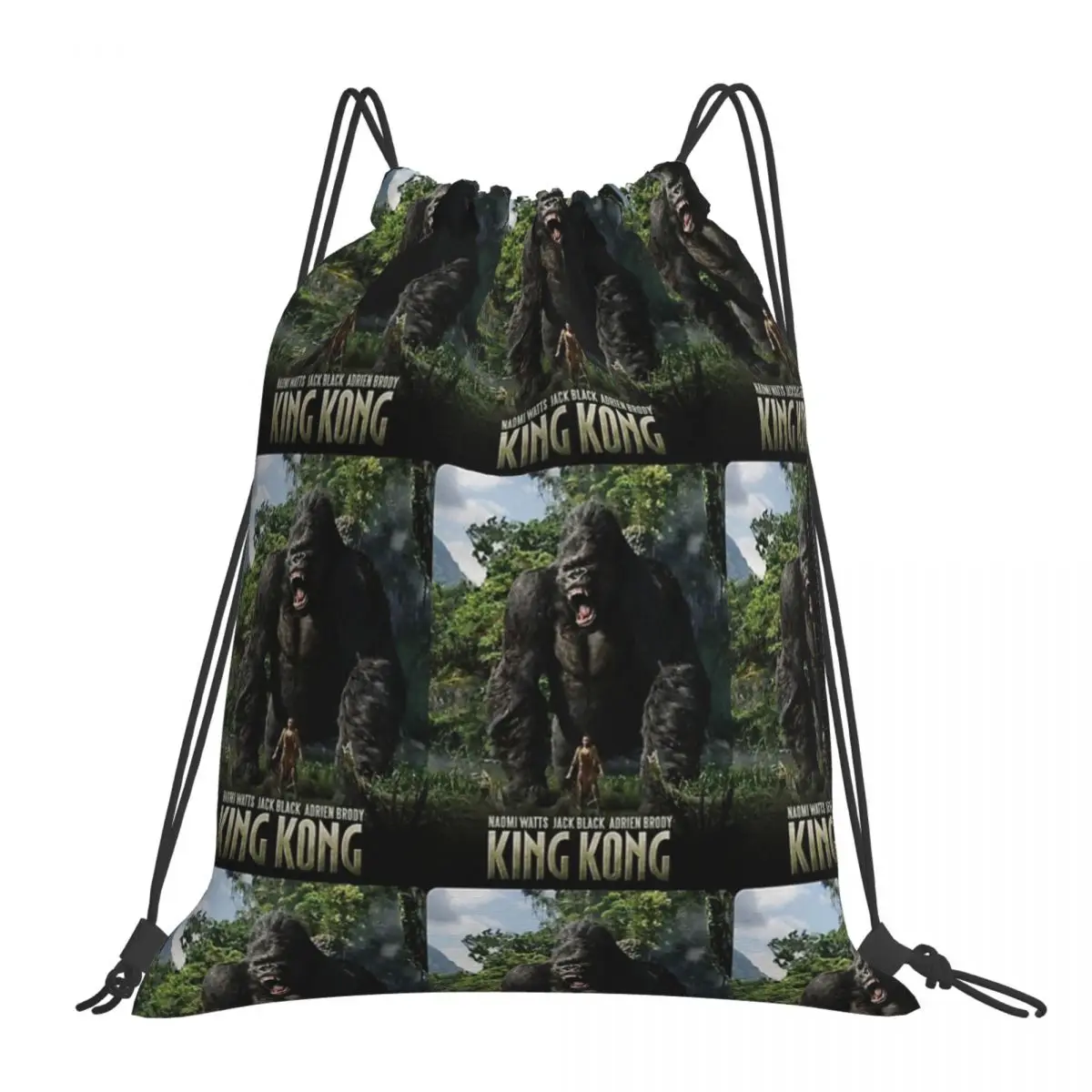 

King Kong Backpacks Multi-function Portable Drawstring Bags Drawstring Bundle Pocket Shoes Bag Book Bags For Man Woman Students