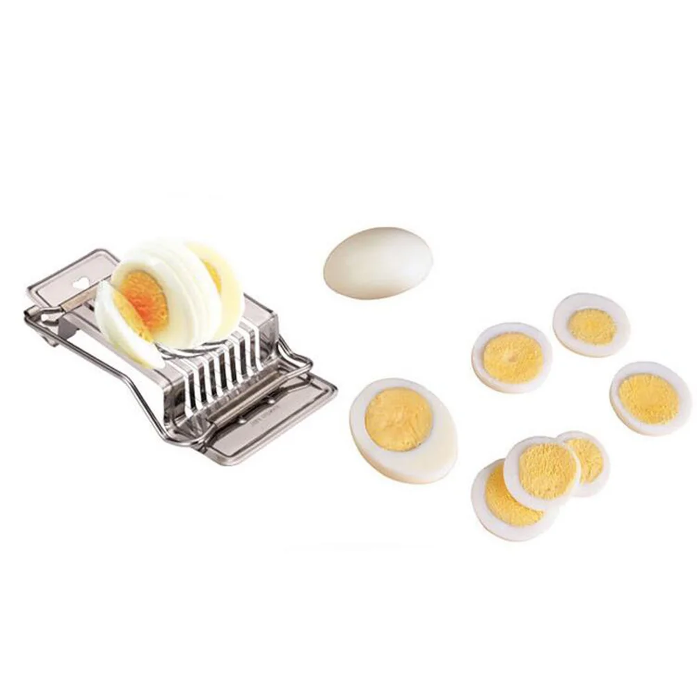 

Stainless Steel Egg Slicer Heavy Duty Boiled Egg Cutter Kitchen Tool Slicing Ham Eggs Easy Use No Finger Risk Sliced