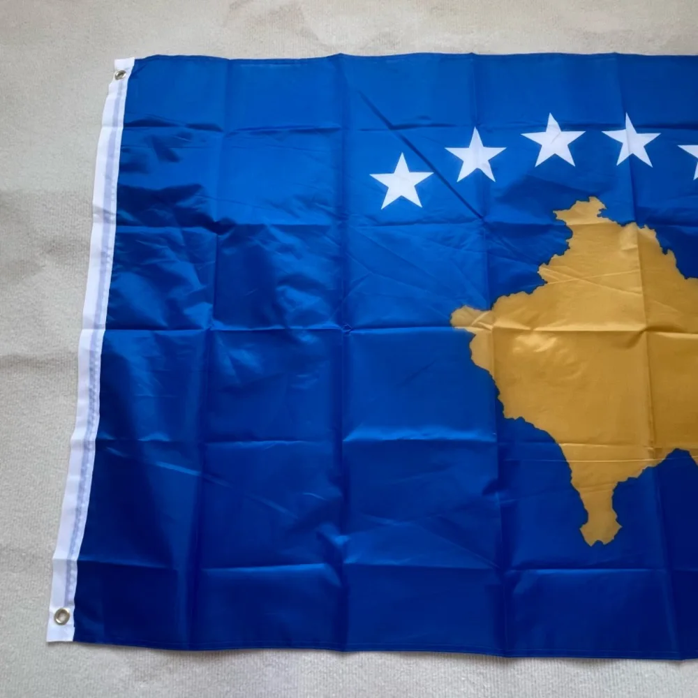 Bandera Kosovo 90x150 cm - banderin doble cara de poliester exterior - imagen 2