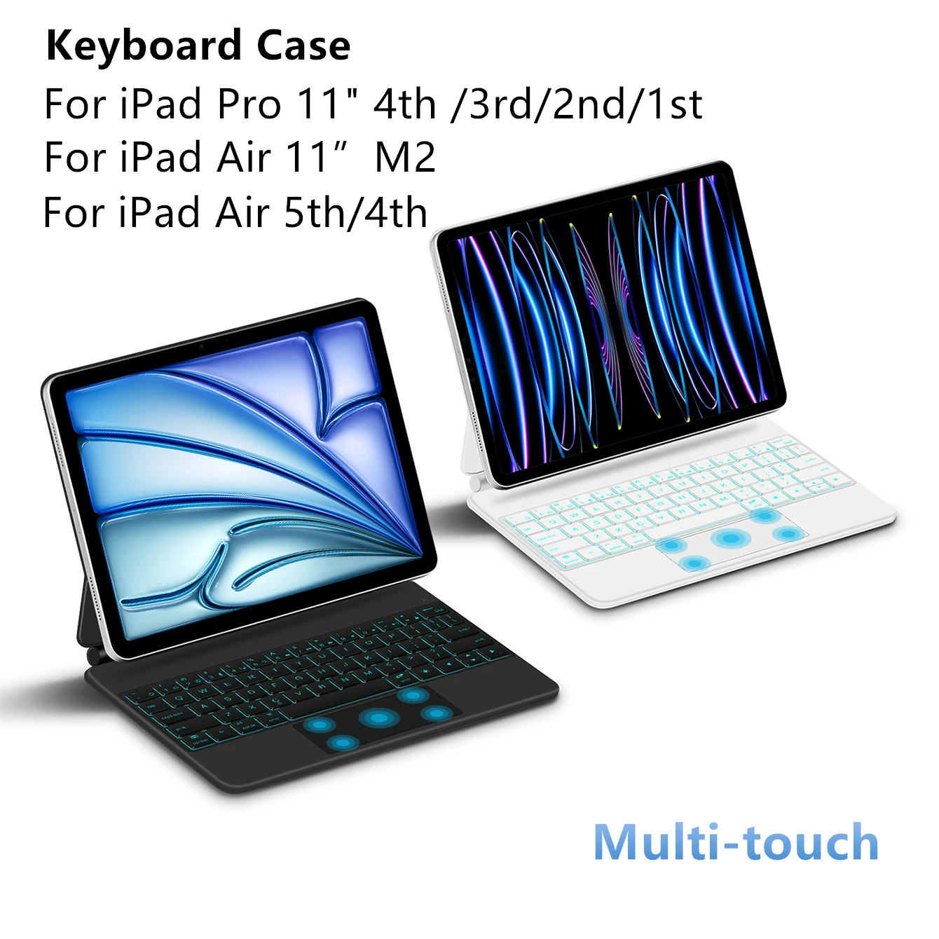 Funda con teclado para iPad Air de 11 pulgadas (M2) 2024 Air 5th 4th iPad Pro 11 "4th 3rd 2nd 1st funda magnética mágica multitáctil Trackpad