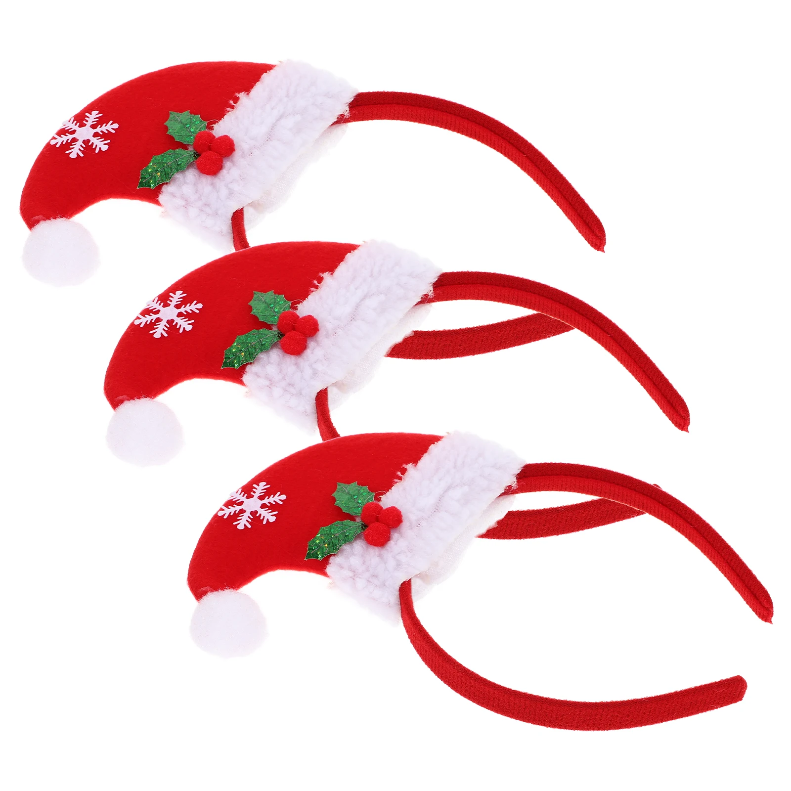 3 قطع من عصابات رأس قبعة عيد الميلاد خفيفة الوزن لحفلات العطلات سانتا هيرباند لطيف ملابس احتفالية عصابة رأس سانتا