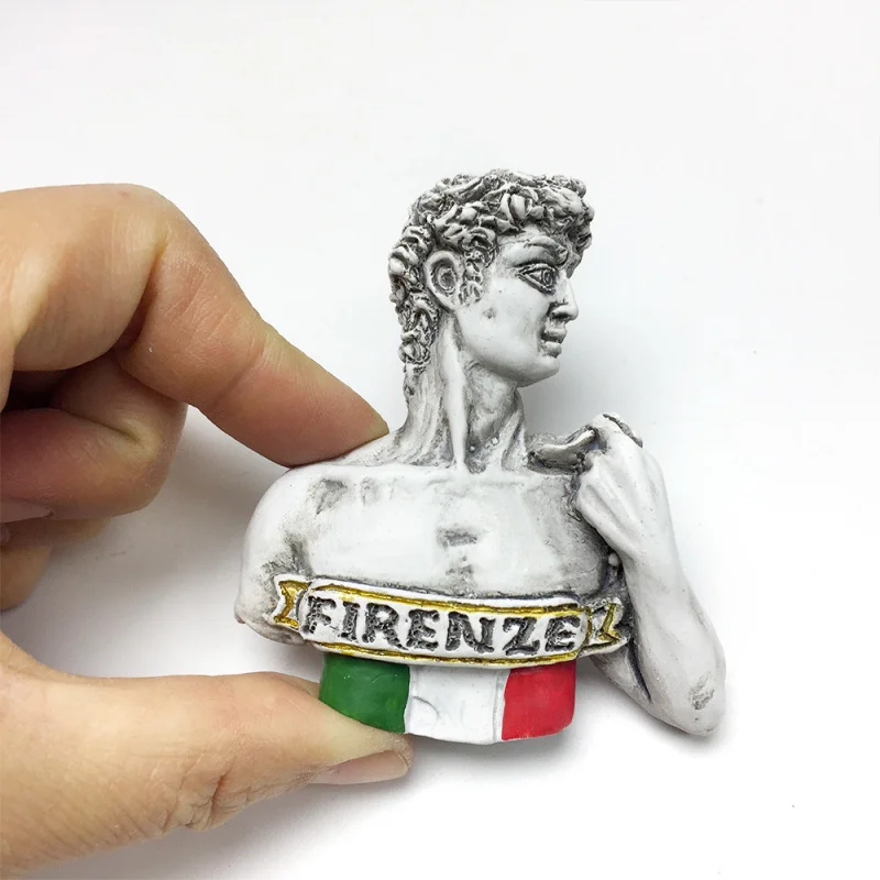 

3D Resin Italy Florence Cute David Statue Fridge Magnets Imanes Aimants Frigo Home Decor Italian Flag Small Souvenir