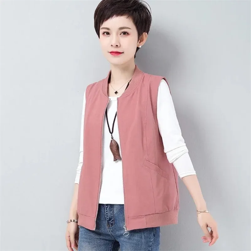 

4XL Double Layer Women Vest Spring Summer Waistcoats Short Loose Sleeveless Jacket Femme Casual Versatile Vest Horse Jacket Z415