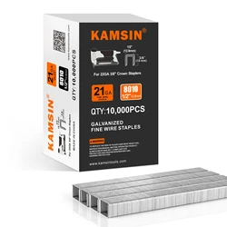 KIMSING 8010 21 Gauge 80 Series 12.8mm Crown 10mm Leg Length Fine Wire Galvanized Upholstery Staples for Furniture, Fabric