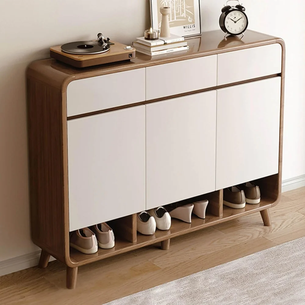 

Shoe Storage Cabinet for Entryway,Wood Freestanding Shoe Cabinet with Doors and Drawers, Modern Shoe Rack Organizer