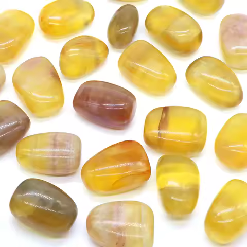 Natural Yellow Fluorite Tumbled Stone Healing Crystal Bulk Quartz Specimen Mineral Gemstone Jewelry Tank Aquarium Home Decor