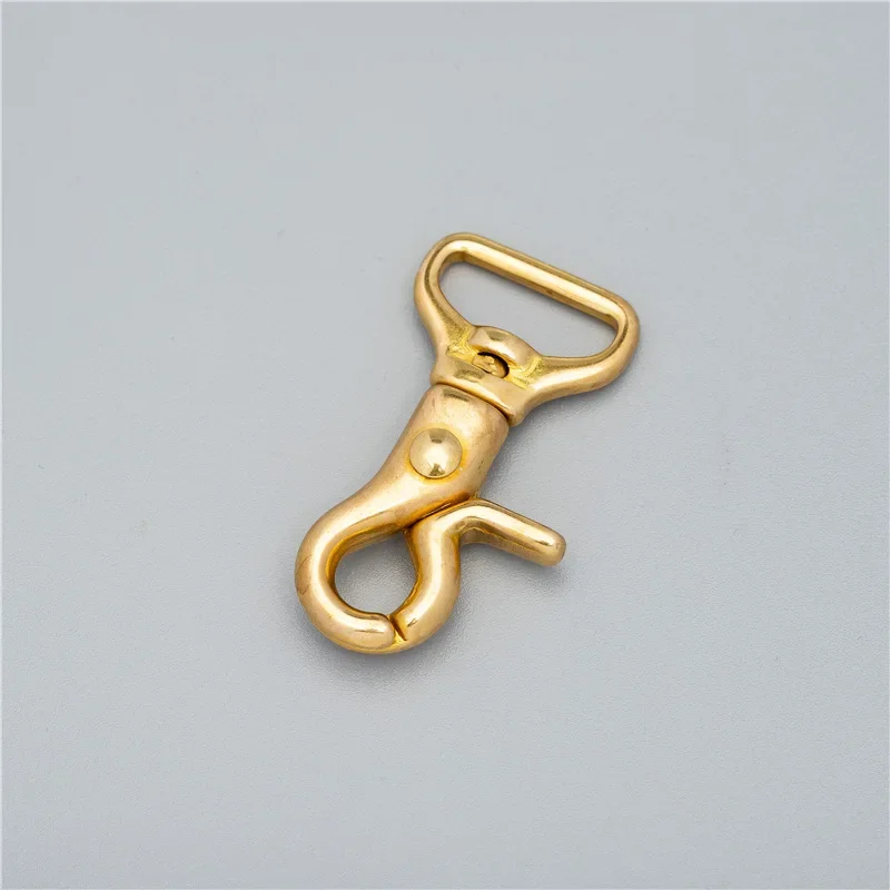 Solid Brass Snap Hook Bolt Trigger Clip Rotatable Lobster Clasps for Leather Craft Bag Strap Belt Webbing Pet Dog Rope Leashes