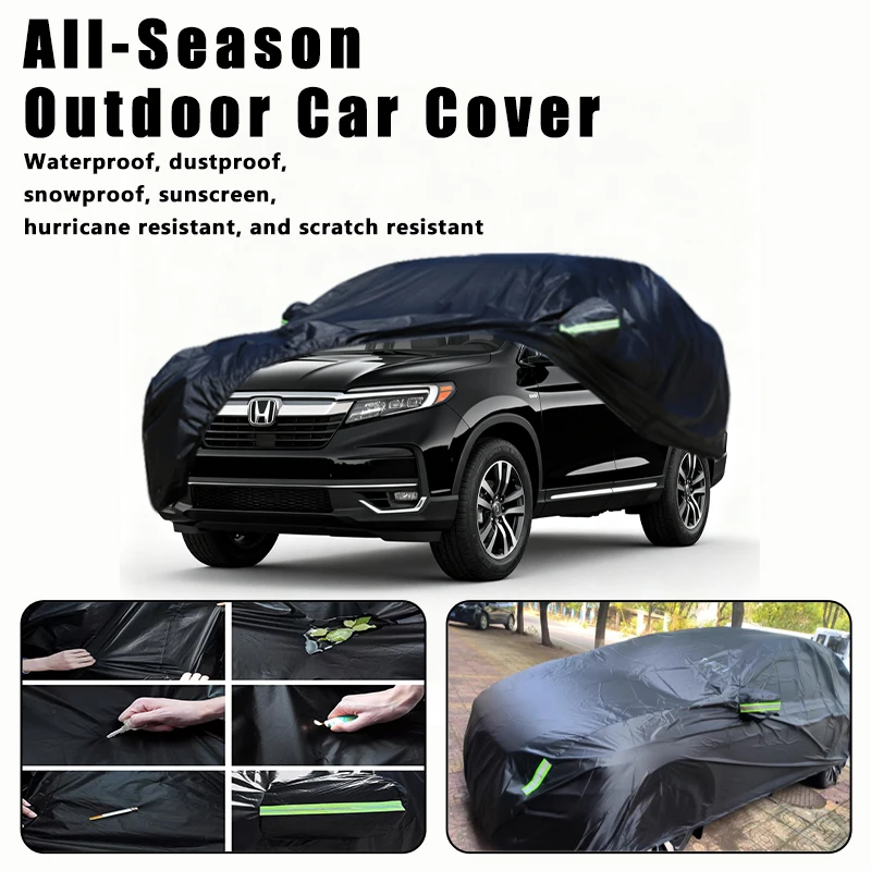 

Outdoor Car Cover Waterproof Dustproof UV Sun Protection, Full Car Protector Exterior Accessory For Honda Pilot YF1 YF2 YF3 YF4