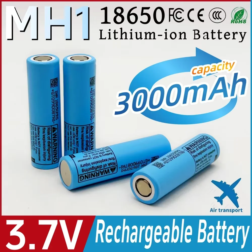 

18650-HM1 3.7V 3000mAh lithium-ion rechargeable battery, suitable for toy vehicles, electric tools, drones, model aircraft, etc
