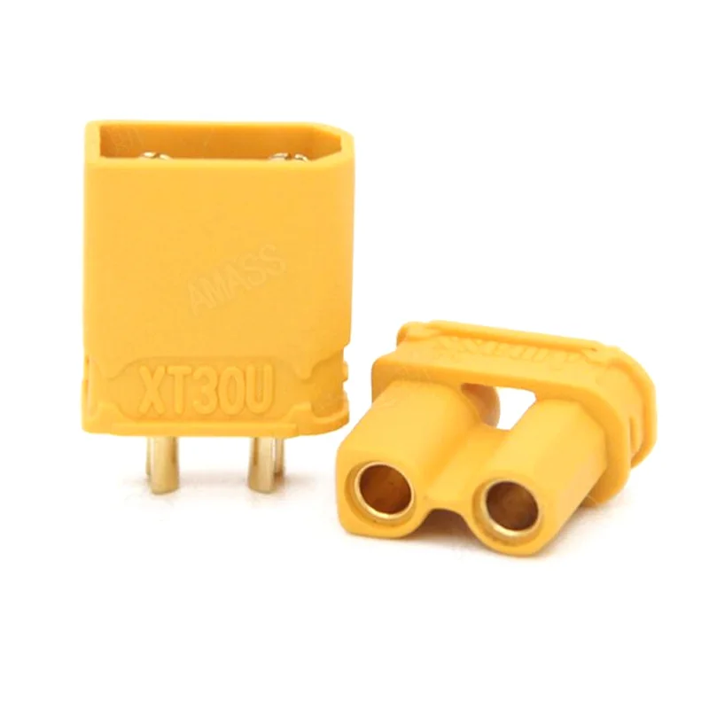 100pcs/lot Amass XT30U 2mm Antiskid Plug Connector Male+Female 2mm Golden Connector / Plug Upgrade XT30 ( 50 Pair )