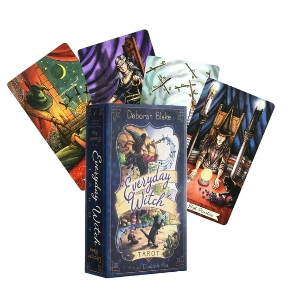 Jeu de cartes de tarot « Everyday Witch » – 78 cartes, version anglaise, jeu de société sur le thème de la magie quotidienne, pour femmes.