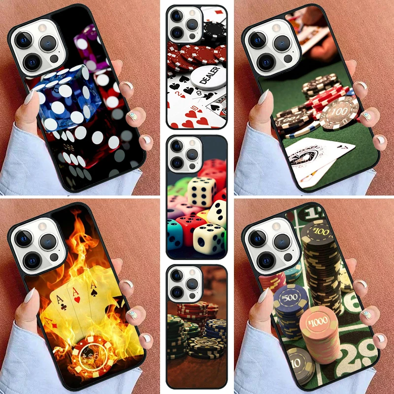 Dices Poker Casino Phone Case For iPhone 16 15 14 Pro max 11 13 12 Mini Max SE 2020 6S 7 8 Plus Cover Capa