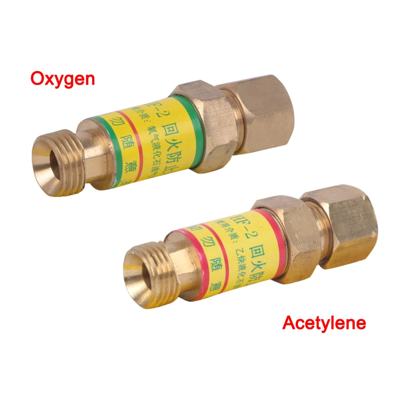 Oxygen Acetylene Check Valves Flash Back Arrestor for Pressures Reducer Cutting Torch Ship Welding Nozzles Soldering Supplies