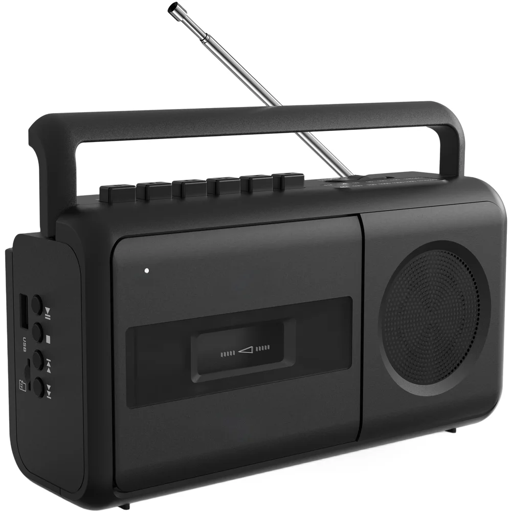 

AM FM Cassette Player Portable with USB TF Card Slot Tape Recorder Built-in Microphone Retro Audio Device 23x7x13cm