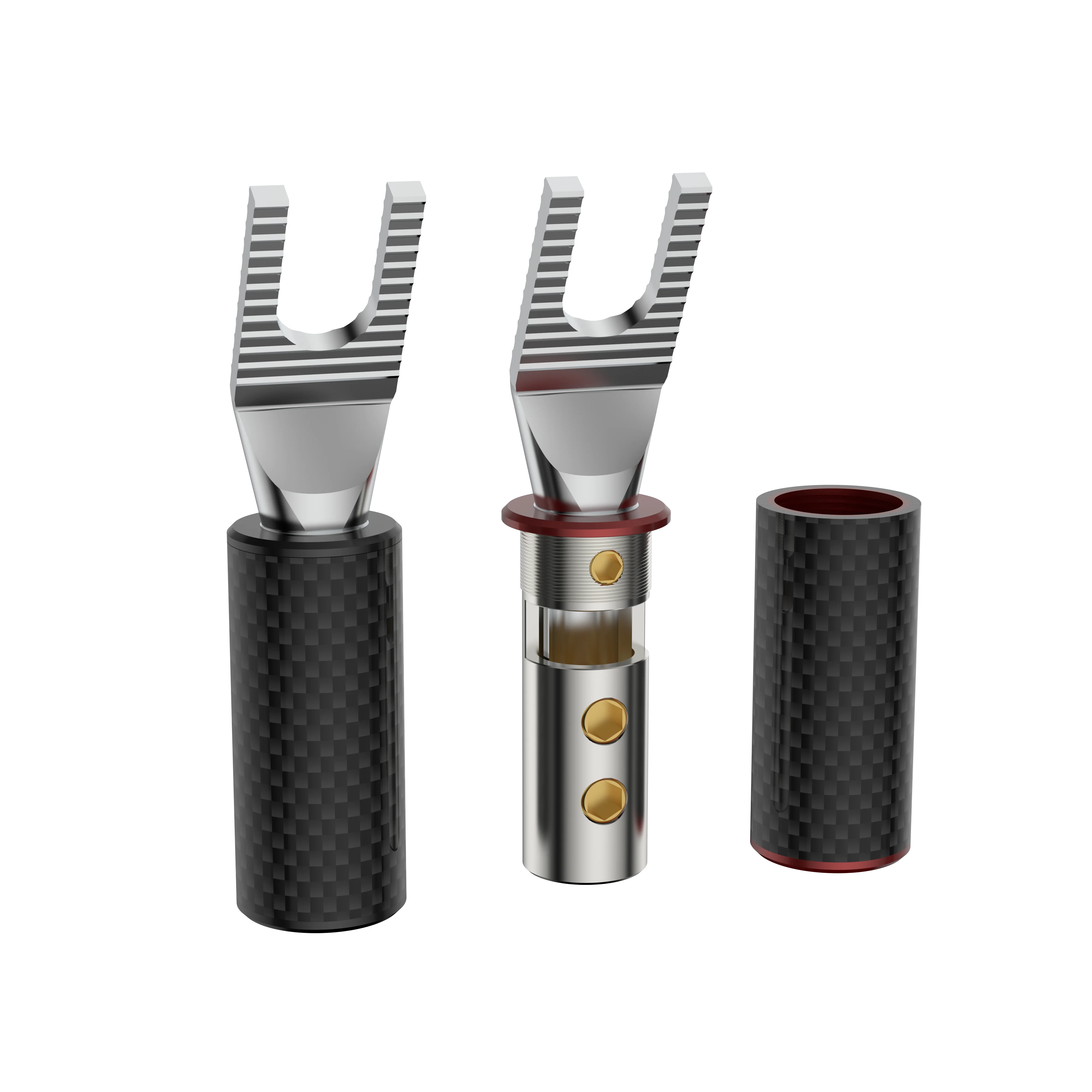 VIBORG VS703ag HiFi Speaker Cable Wire Y Spade Connector Pure Solid Silver Spade Plug for Audio Cable