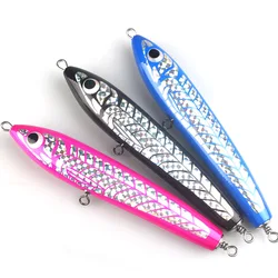 65g 90g  Fishing Lures Popper Wooden Trolling Big Game Topwater Surface Popping Pencil Bait Deep Sea Saltwater Carp Fishing