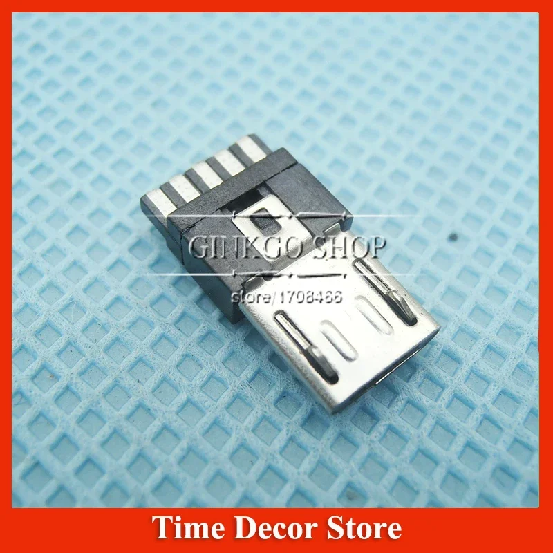 

1000pcs/lot Micro USB 5P plug Soldering wire Type Micro USB 5Pin Connector Tail Charging Male plug