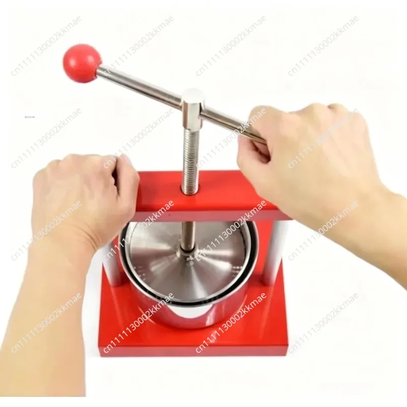 Stainless Steel Manual Press for Lard Residue Grape Pomace Herbal Dregs, Multipurpose Water Extractor Kitchen Tool