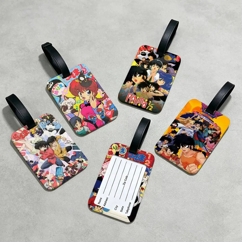 Anime Ranma 12 Portable Anti lost Luggage Name Tag PVC Information Card Sleeve Suitcase Backpack Travel Label