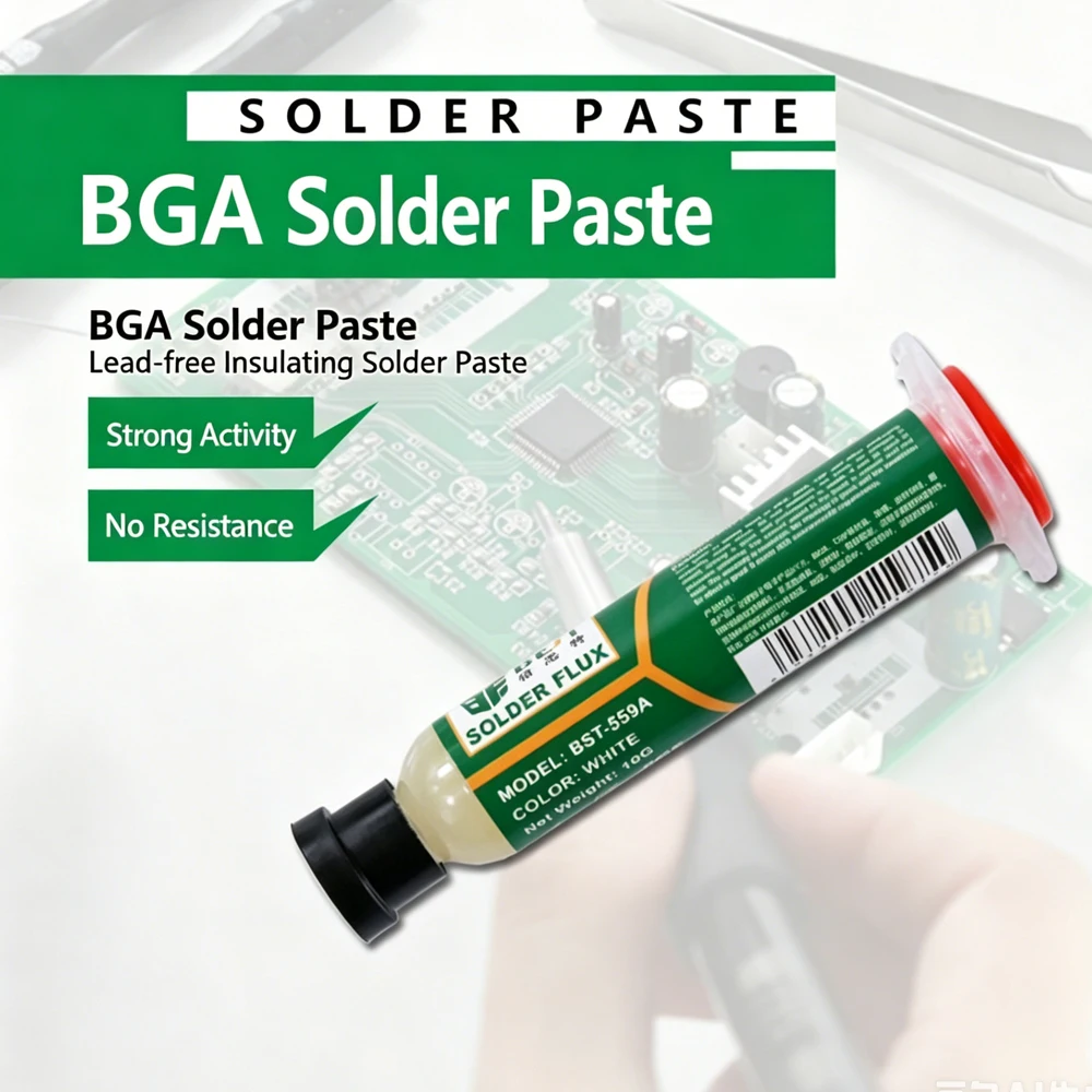 10/30CC Solder Paste Lead Free Solder Flux Insulation Halogen Free Non-Resistive Soldering Material for Electronic Components