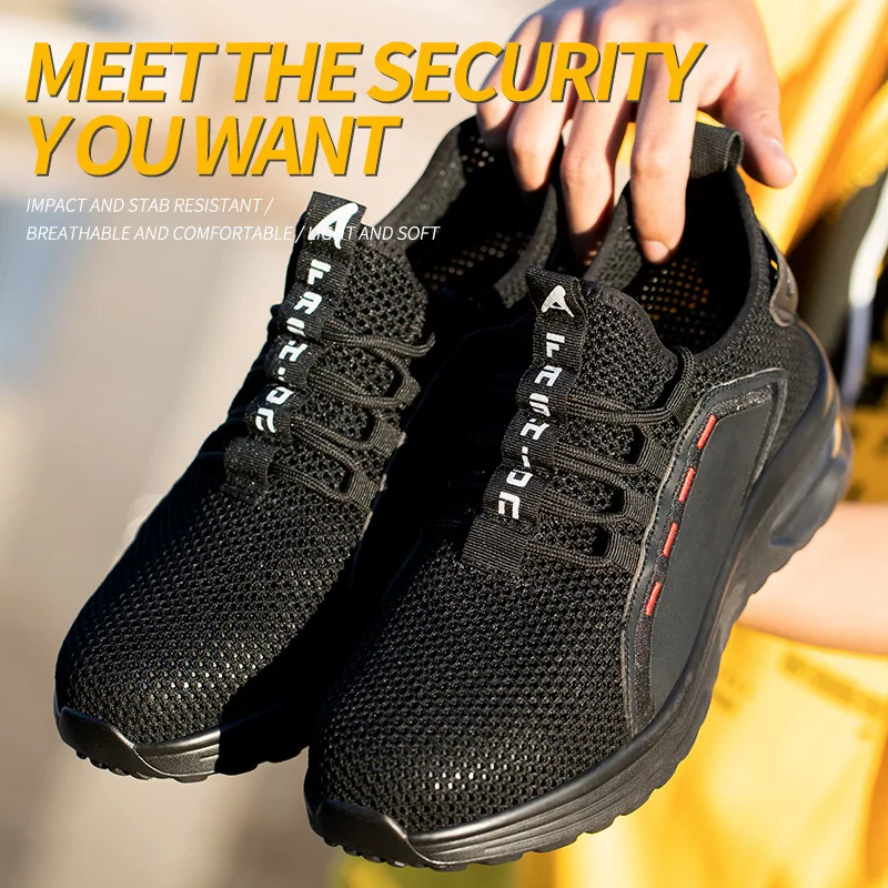 Work Sneakers Steel Toe Shoes Men Safety Shoes Puncture-Proof Work Shoes Boots Fashion Indestructible Footwear Security