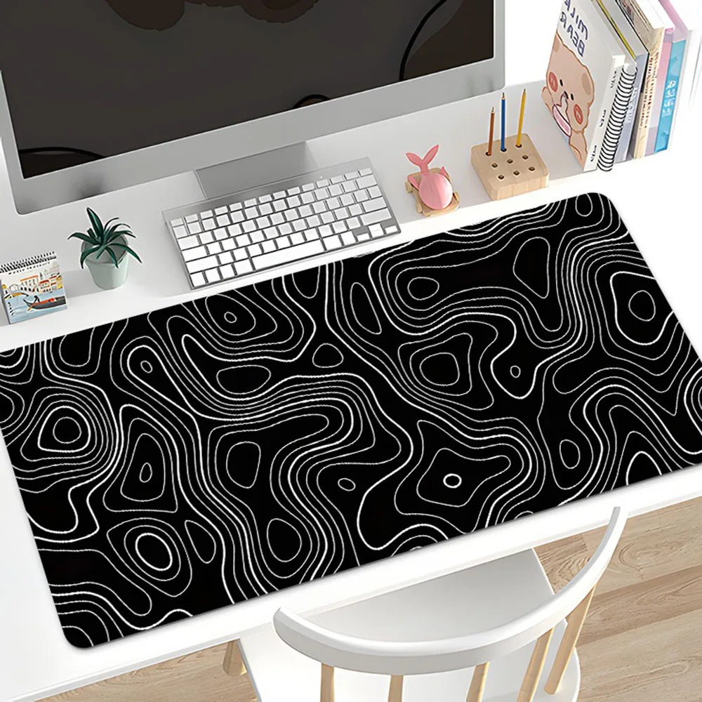 

1 PCS 31.49*11.81 inch Large Mouse Pad Heat Map Abstract Lines Fluid Wave Texture Anti-slip Pad For Desktop Keyboard Office Desk