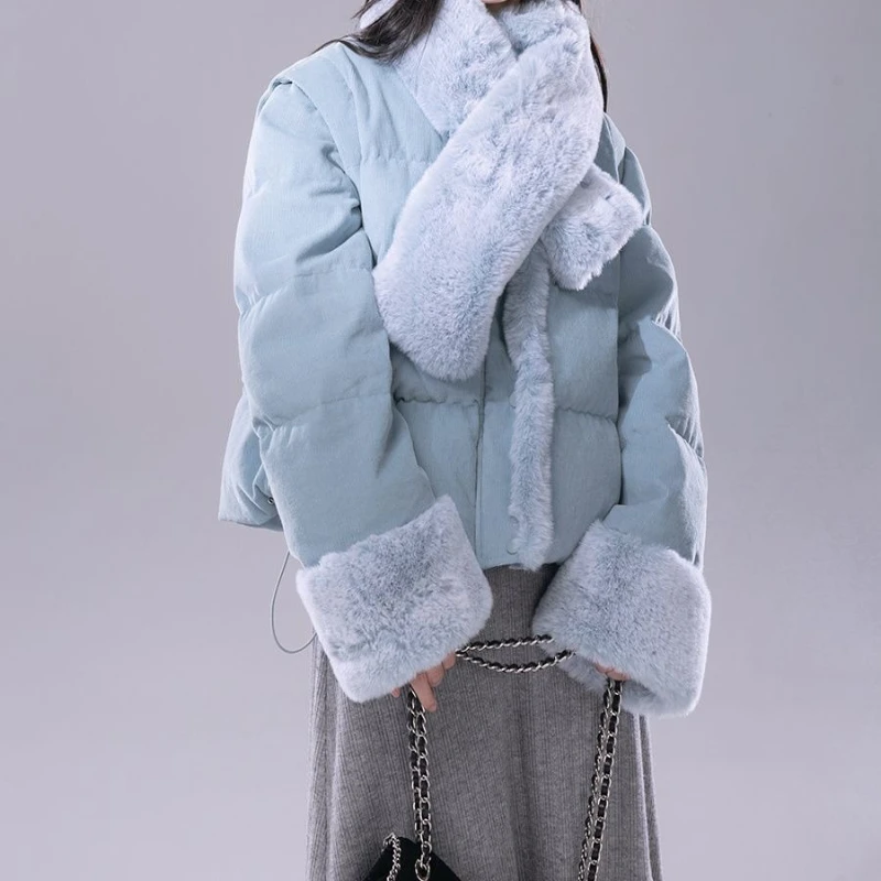 ملابس قطنية سميكة قابلة للإزالة للخريف والشتاء، ملابس نسائية صغيرة جديدة راقية #5