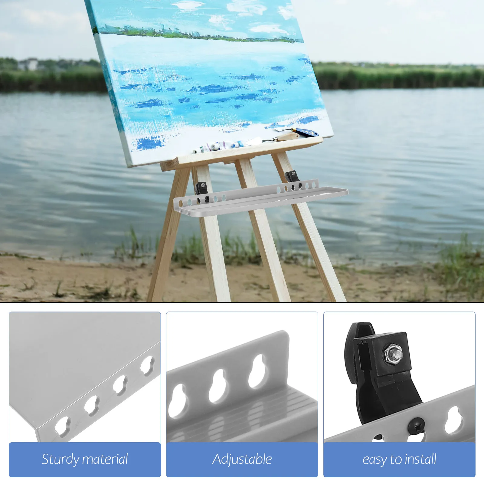 1Set Versatile Detachable Paint Tray Easel Tabletop Easel for Artists Lightweight Painting Tool Storage Rack Small Paint Tray view 5