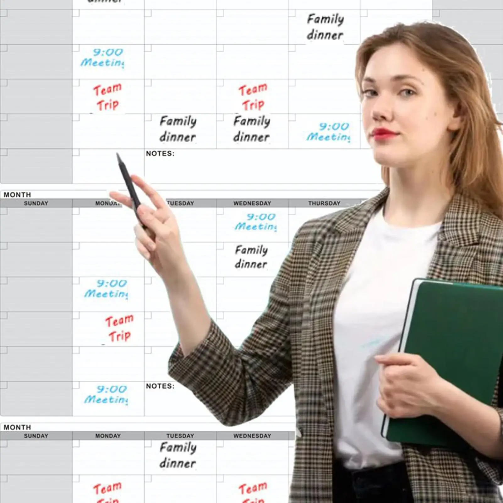 ドライイレースカレンダー 3ヶ月ドライイレースデイリープランナー 再利用可能な学用品プランナースケジュール 冷蔵庫ドア 家庭学習用