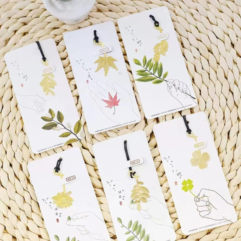 

Exquisite Plant Bookmarks Metal Daily Series Office School Supplies Lovely Kawai Book Marker Teacher cute stationery