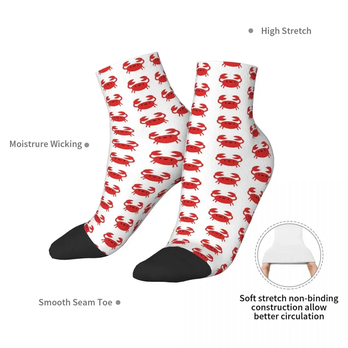 Happy Crab Socks Harajuku Super Soft Stockings All Season Socks Accessories for Unisex Christmas Gifts