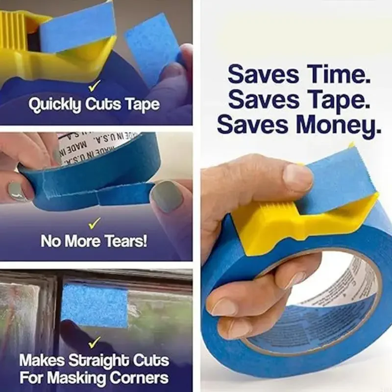 

Pack of 3 Ergonomic Tape Dispenser for Masking and Painter’s Tape Great for School Projects and Home Decor