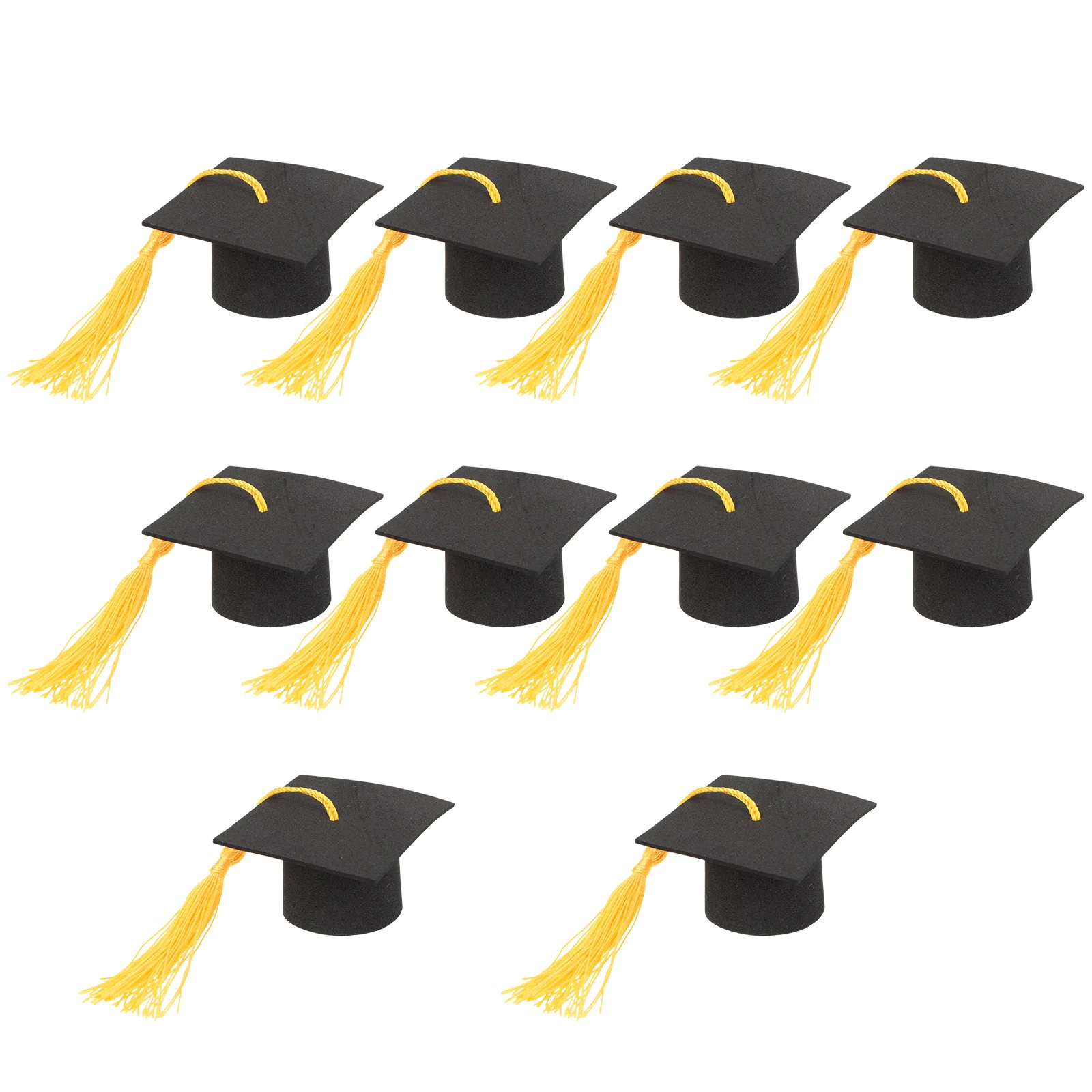 10pcs Cake Mini Trencher Caps Mini Graduation Season Souvenir Ornaments Bachelor Hat Doctor Hat Party Decoration Caps Ornaments