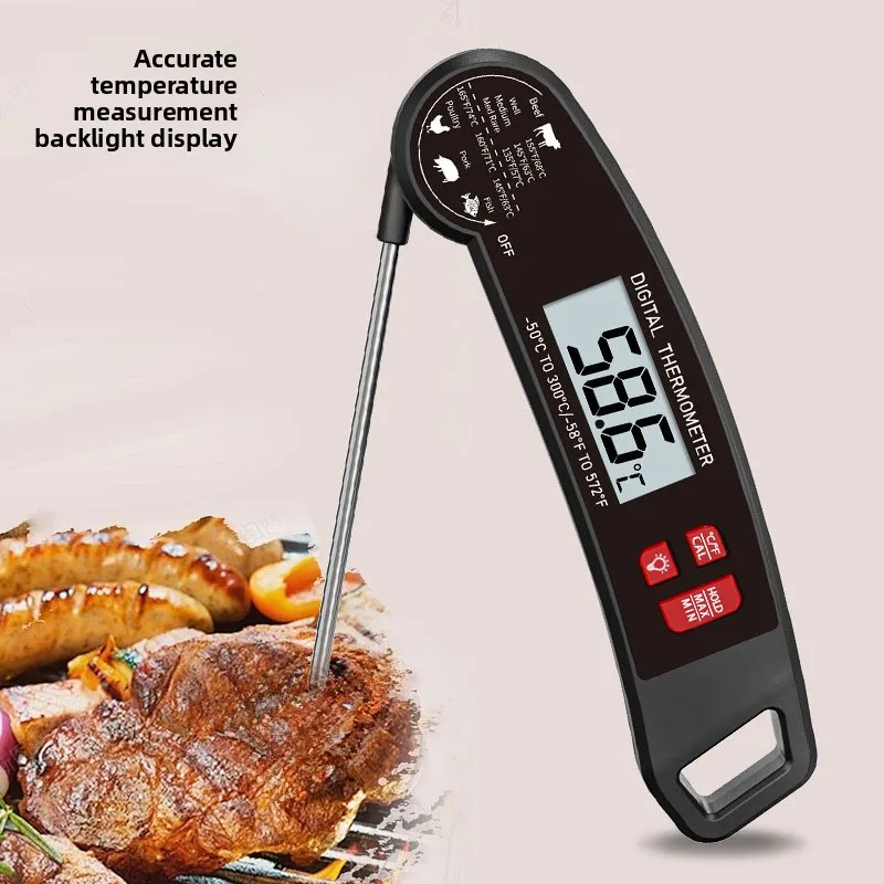 Food Thermometer, Meat barbecue Folding Water Temperature Gauge, Measuring oil Temperature, Baking food Thermometer