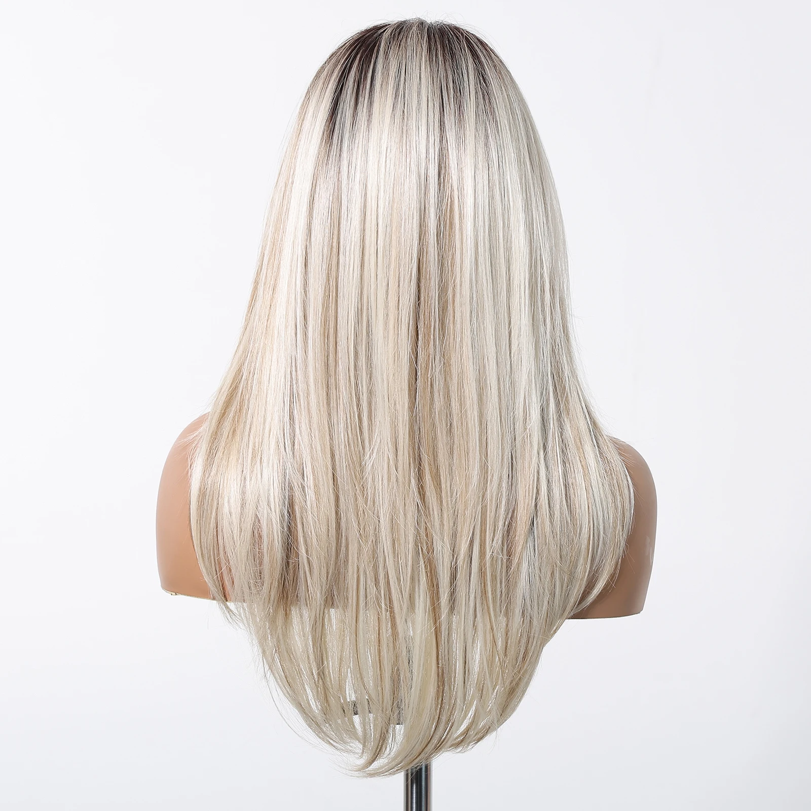 أومبير شقراء البلاتين الاصطناعية الدانتيل الباروكات الأمامية طويلة مستقيم 13*6 الدانتيل الجبهة الباروكات للنساء اليومية مقاومة للحرارة شعري شعر مستعار #4