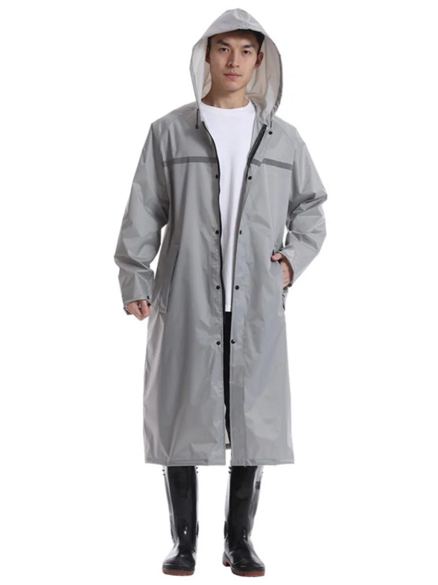 

Outdoor Long Full Body Raincoat Adult Men Women Zipper ket Hiking Rainwear Polyester Fabric Anti- ex Raincoat