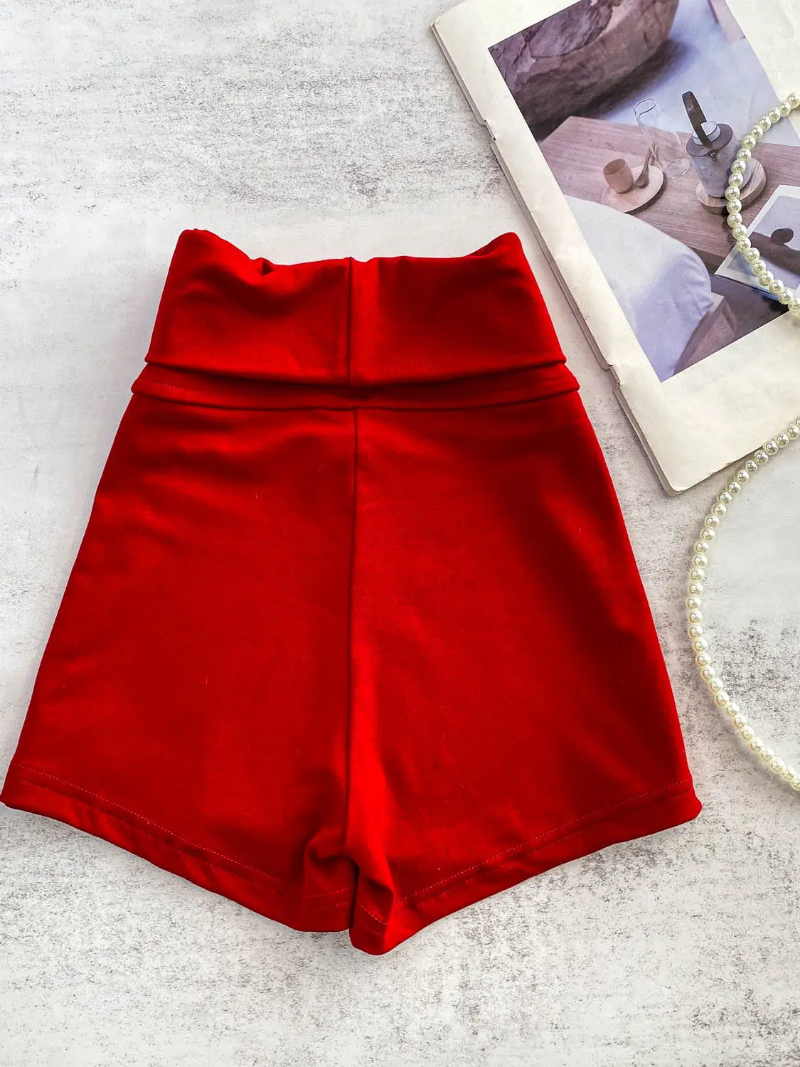 الأبيض عالية الخصر التخسيس orts المرأة Faionable مكبل طبقة قاعدة ضيقة تناسب بعقب رفع عارضة عالية الخصر orts #4