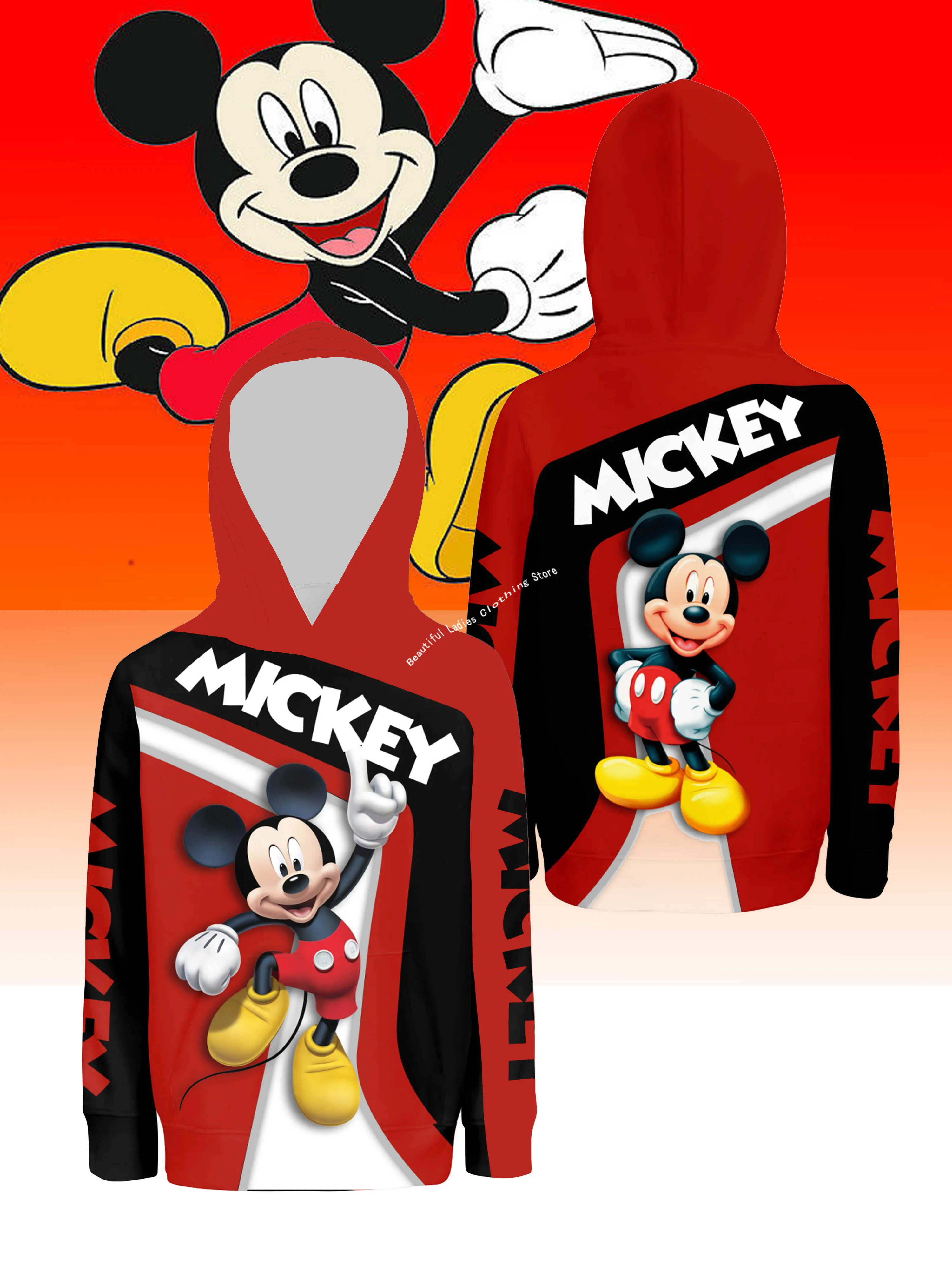 Mickey Mouse automne/hiver femmes mode col rond sweats à capuche confortable Style décontracté confortable Y2K sweat à capuche pour femme