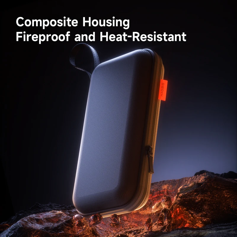 Hagibis Fireproof Storage Bag Travel Carrying Case for Cell Phone Important Document Cash Power Bank Hard Shell Pouch Waterproof