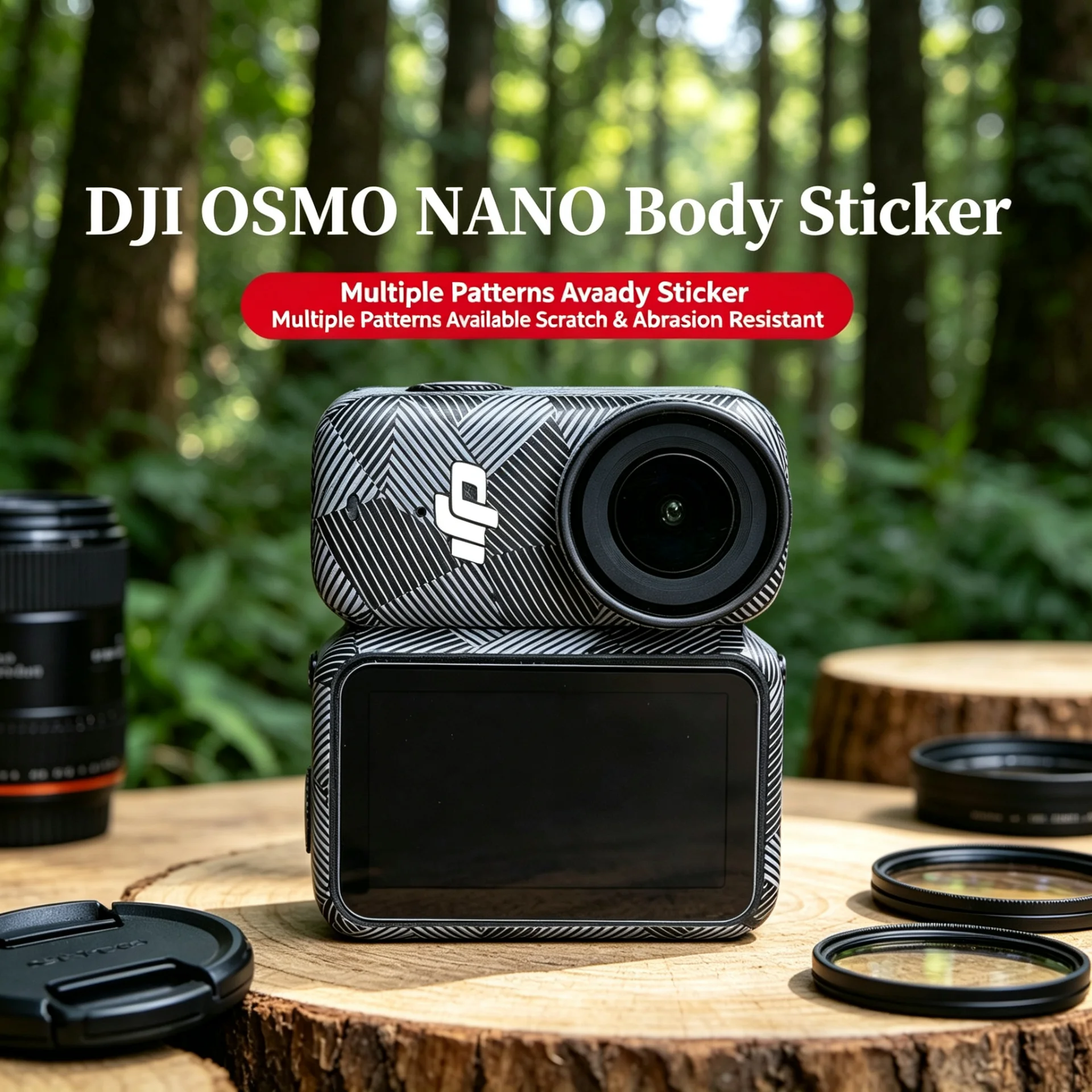 Full Coverage Protective Skin Decal for DJI Osmo Nano Camera Scratch Resistant PVC Body Stickers Decorative Accessories