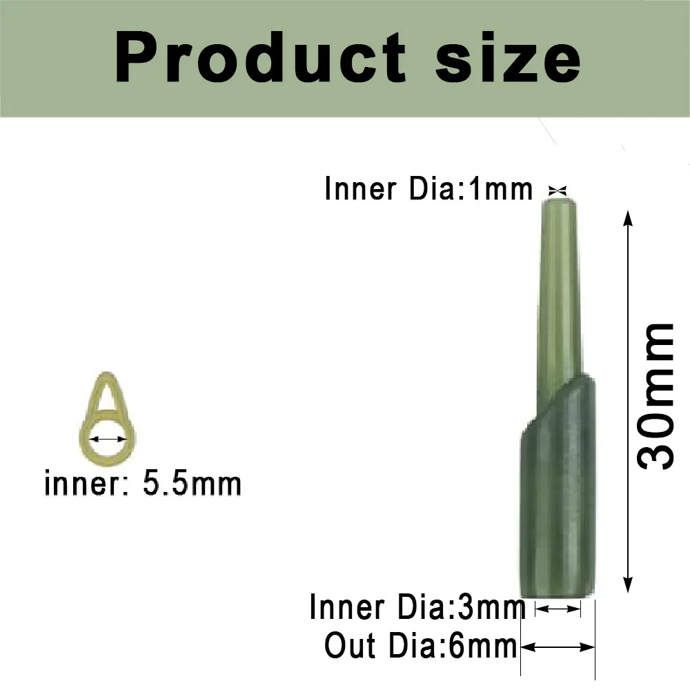 40 Uds. Tubo de aparejo para pesca de carpa, mangas amortiguadoras Heli, anillos de enlace de velocidad, Clips de peso, aparejo Chod, aparejo de pesca para carpa - imagen 2