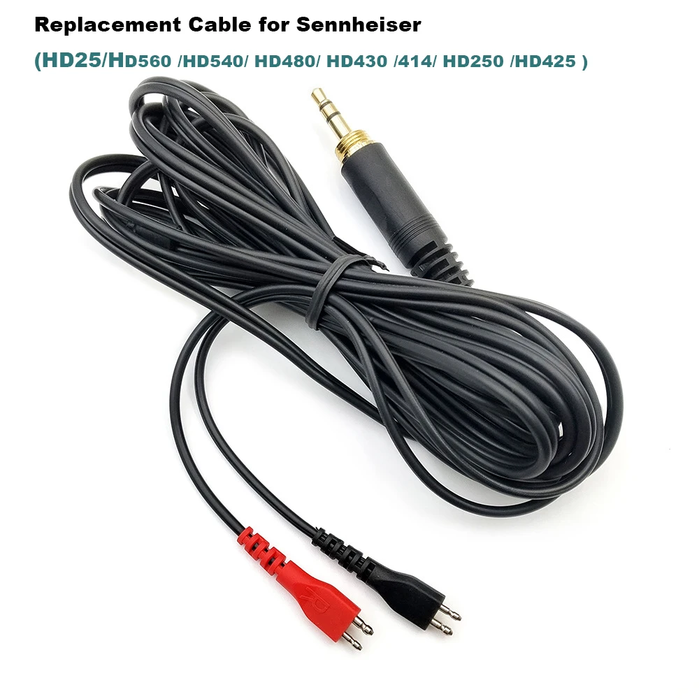 Replacement Cable for Sennheiser HD 25-sp HD540 HD490 HD480 HD520 HD560 HD430 HD250 3.5MM+6.35MM Headphone Upgrade Cable