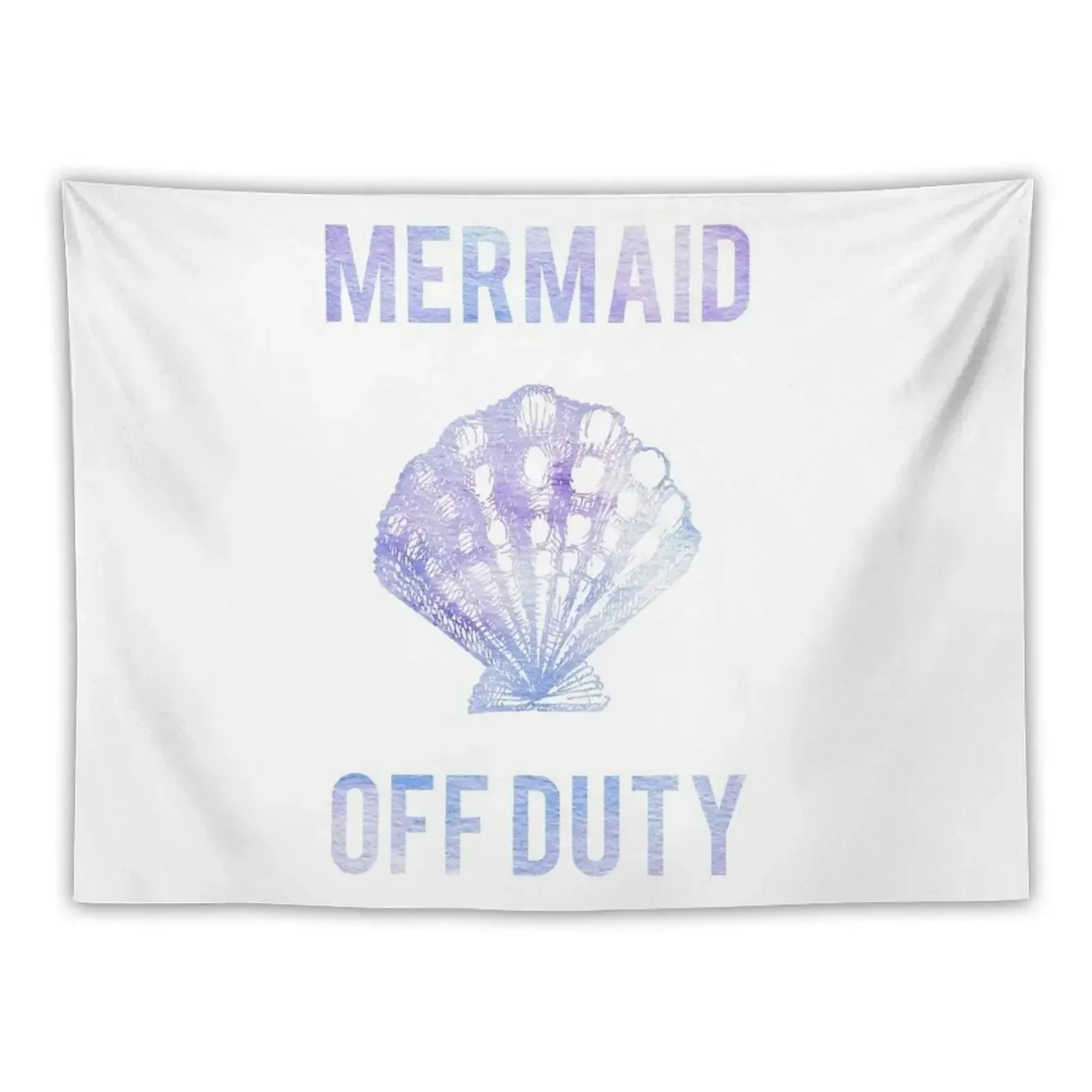 Mermaid Off Duty - Purple Seashell White Background Tapestry Japanese Room Decor Decorations For Room Tapestry