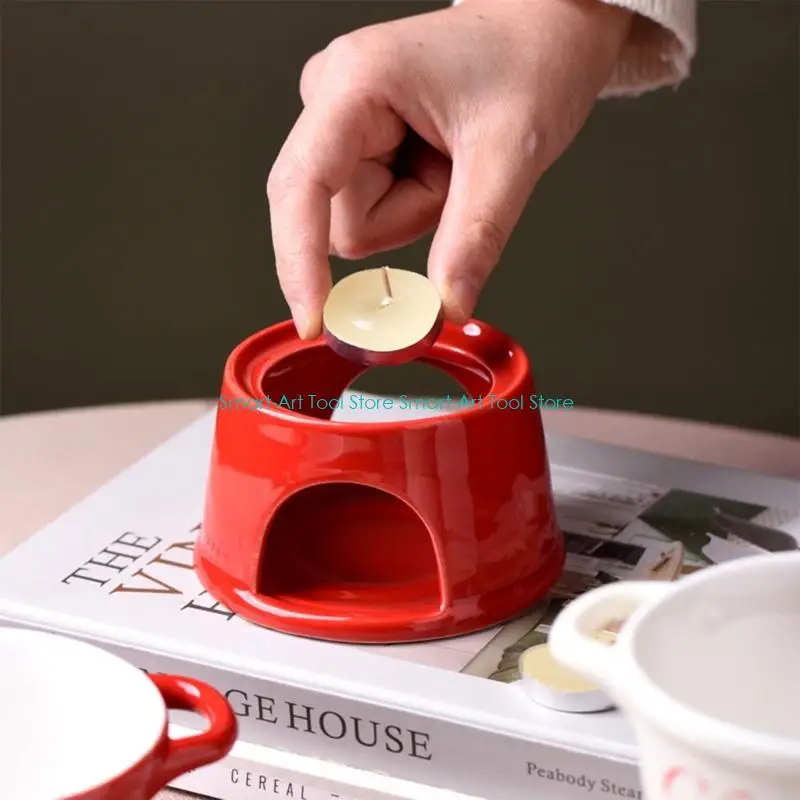 

E1PB Ceramic Melting Pot for Chocolate Cheese Butter Dishwasher Safe Kitchen Tool