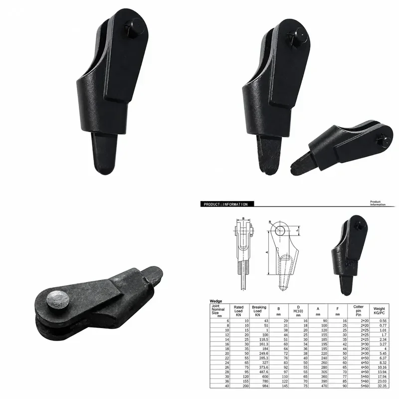 40mm Fixed Wire Rope Wedge Socket Sleeve Heavy Duty Steel Cable Connector For Industrial Lifting Rigging Hardware